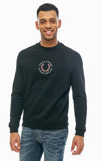 Черный свитшот с логотипом бренда Fred Perry