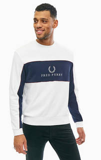 Свитшот из хлопка с вышитым логотипом бренда Fred Perry