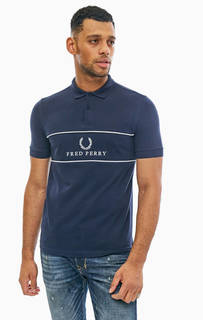 Хлопковая футболка поло с логотипом бренда Fred Perry