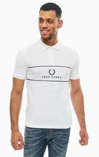 Хлопковая футболка поло с логотипом бренда Fred Perry
