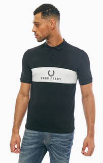 Хлопковая футболка поло с логотипом бренда Fred Perry