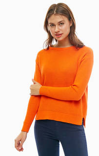 Хлопковый джемпер оранжевого цвета United Colors of Benetton