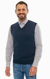 Хлопковый жилет синего цвета United Colors of Benetton