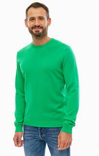 Хлопковый джемпер зеленого цвета United Colors of Benetton