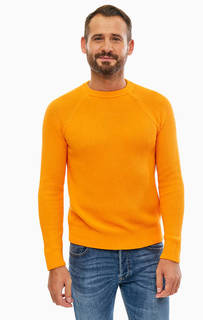 Хлопковый джемпер оранжевого цвета United Colors of Benetton
