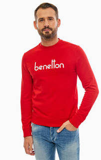 Хлопковый свитшот с контрастной вышивкой United Colors of Benetton