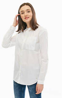 Белая хлопковая рубашка оверсайз Tom Tailor Denim