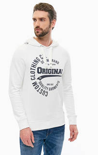 Белая толстовка с капюшоном Tom Tailor Denim