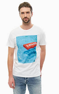 Хлопковая футболка с контрастным принтом Levis®