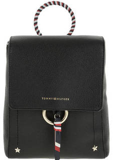 Маленький кожаный рюкзак с металлическим декором Tommy Hilfiger