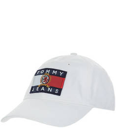 Белая хлопковая бейсболка с нашивкой Crest Tommy Jeans