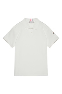 Футболка-поло с вышитым логотипом Moncler