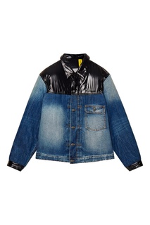 Джинсовая куртка с нейлоновыми вставками Moncler
