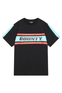 Черная футболка с цветными полосами Marcelo Burlon County Of Milan