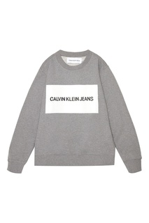 Серый свитшот с логотипом Calvin Klein Jeans