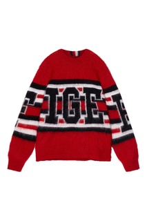 Красный джемпер с полосами и логотипом Tommy Jeans