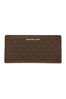 Коричневый кошелек Money Pieces с монограммами Michael Michael Kors