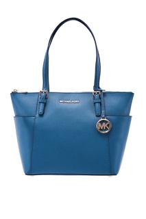 Синяя кожаная сумка Jet Set Item Michael Michael Kors