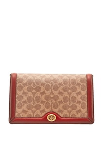 Коричневая сумка Riley с монограммами Coach