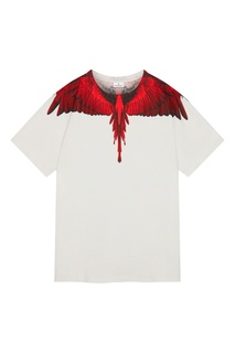 Белая футболка с красными крыльями Marcelo Burlon County Of Milan