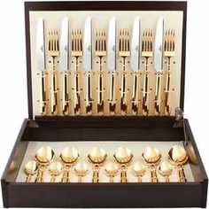 Набор столовых приборов Cutipol Mithos gold из 24-х предметов 9151