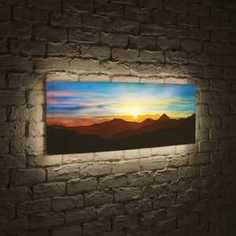 FotonioBox Лайтбокс панорамный Солнце над горами 60x180-p029