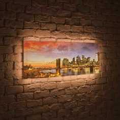 FotonioBox Лайтбокс панорамный Бруклинский мост 45x135-p007