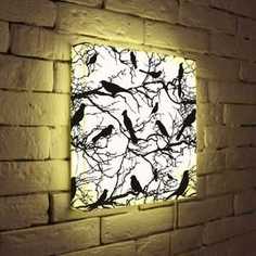 FotonioBox Лайтбокс Птицы зимой 35x35-021