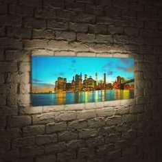 FotonioBox Лайтбокс панорамный Огни большого города 60x180-p005