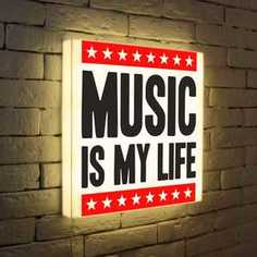 FotonioBox Лайтбокс Music is my life 45x45-072