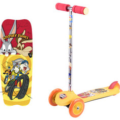 Самокат 3-х колесный 1Toy Looney Tunes, управление наклоном Т59554