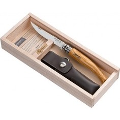 Нож складной Opinel филейный №10 VRI Folding Slim Olivewood в деревянном кейсе