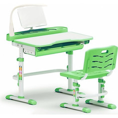 Комплект мебели (столик + стульчик + лампа) Mealux EVO-18 Z (с лампой) столешница белая/пластик зеленый