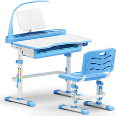 Комплект мебели (столик + стульчик + лампа) Mealux EVO-18 BL столешница белая/пластик голубой