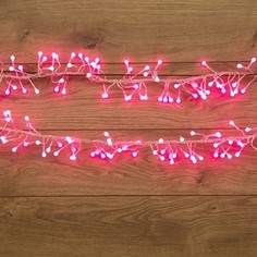 Neon-Night Гирлянда Мишура LED 3 м прозрачный ПВХ, 288 диодов, цвет розовый
