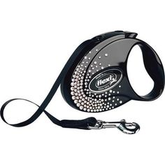 Рулетка Flexi Glam Splash Crystal S лента 3м черная с белыми кристаллами для собак до 12кг