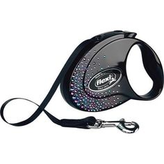 Рулетка Flexi Glam Splash Mystic S лента 3м черная с синими кристаллами для собак до 12кг