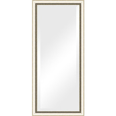 Зеркало с фацетом в багетной раме поворотное Evoform Exclusive 73x163 см, состаренное серебро с плетением 70 мм (BY 1202)