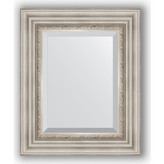 Зеркало с фацетом в багетной раме Evoform Exclusive 46x56 см, римское серебро 88 мм (BY 1369)