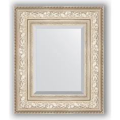 Зеркало с фацетом в багетной раме Evoform Exclusive 50x60 см, виньетка серебро 109 мм (BY 3374)