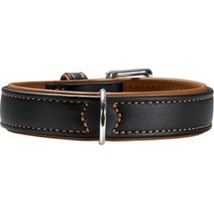 Ошейник Hunter Collar Canadian Elk 65 (50-56см) кожа лося черный/коньячный для собак