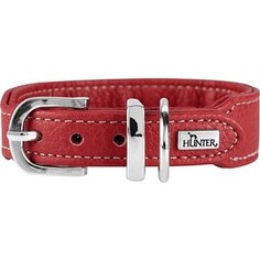 Ошейник Hunter Collar Cannes Mini 37 (29-34см) натуральная кожа красный для собак