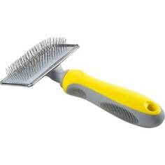 Сликер Hunter Smart Slickerbrush Soft for Frizzy Large Dogs сликер большой желтый/серый для собак крупных пород