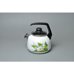 Чайник эмалированный со свистком 3.0 л СтальЭмаль Каллы (4с209я)