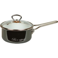 Ковш эмалированный с крышкой 1.5 л Vitross Bon Appetit (8SB168S мокрый асфальт)