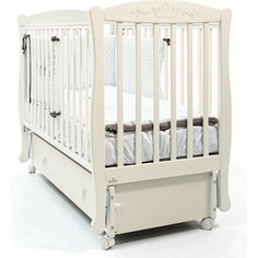 Кроватка Fiorellino Crown маятник продольный на колесах 120х60 ivory