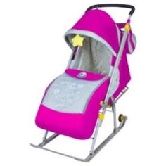 Санки-коляска Nika Ника детям 4 2015 розовый НД4