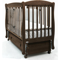 Кроватка Fiorellino Crown маятник продольный на колесах 120х60 oreh