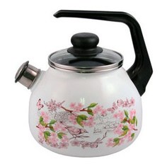 Чайник эмалированный со свистком 3.0 л Appetite Bird (4с209я)