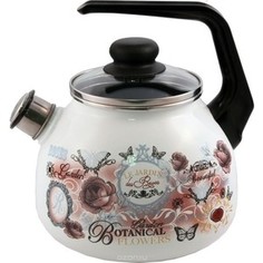 Чайник эмалированный со свистком 3.0 л Appetite Floral kitchen (4с209я)